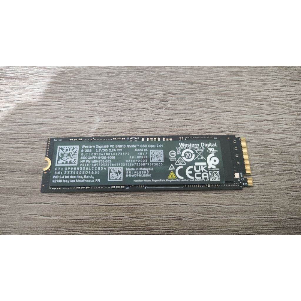 WD SN810 512GB SSD NVME GEN 4 DRAM