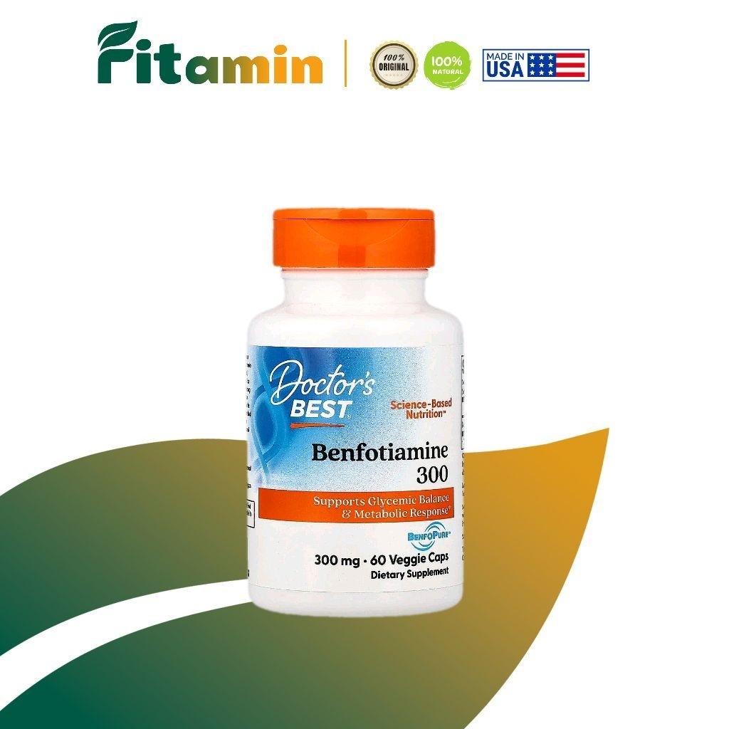 Doctor's Best Benfotiamine Vitamin B1 300mg , 60 Veg Capsules ,USA