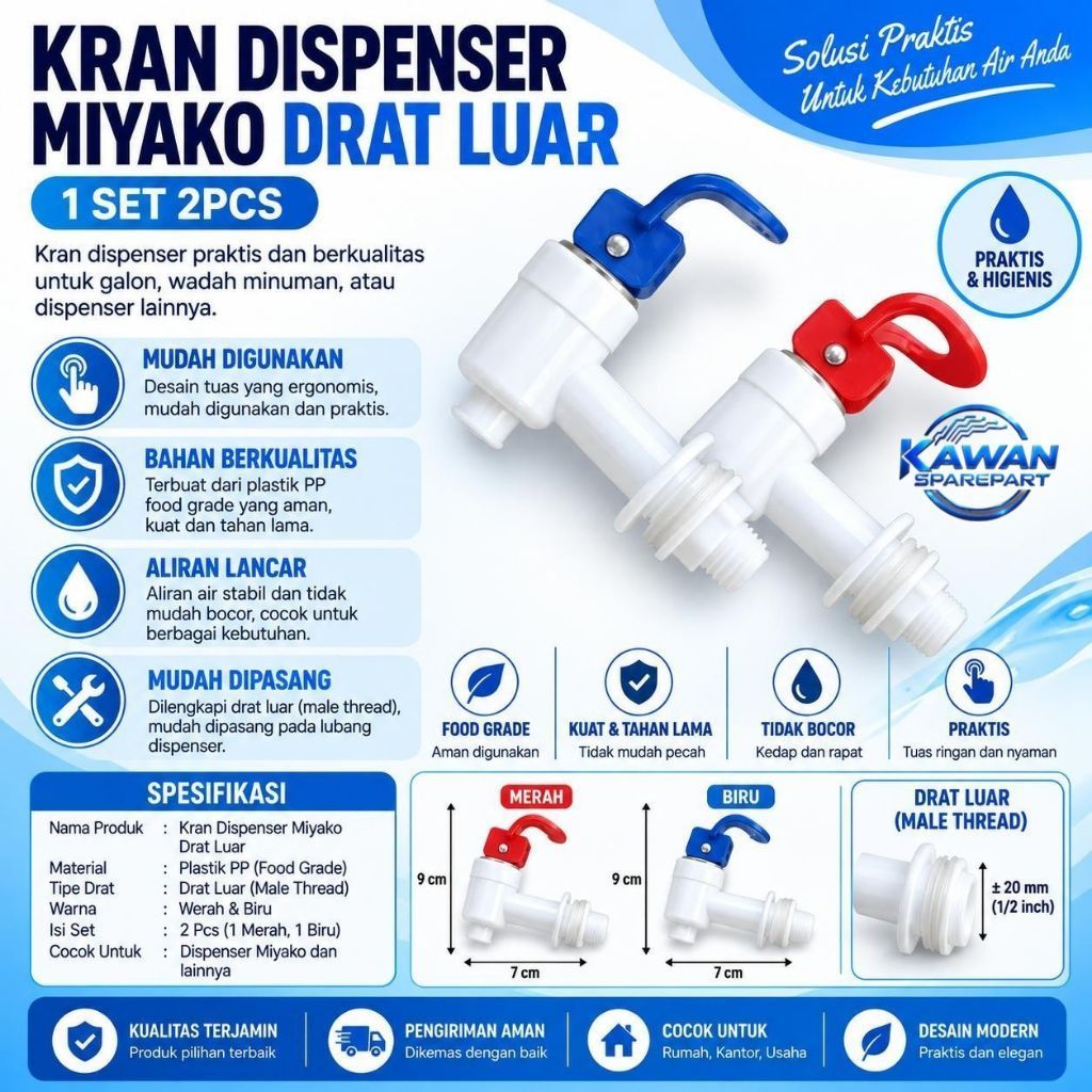 KRAN DISPENSER MIYAKO DRAT LUAR / KERAN DISPENSER MIYAKO