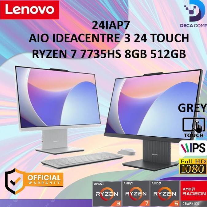 LENOVO AIO IdeaCentre 24 RYZEN 7 7735HS/RYZEN 5 7535HS/RYZEN 3 7335U 8GB 512GB W11+OHS 23.8FHD IPS T