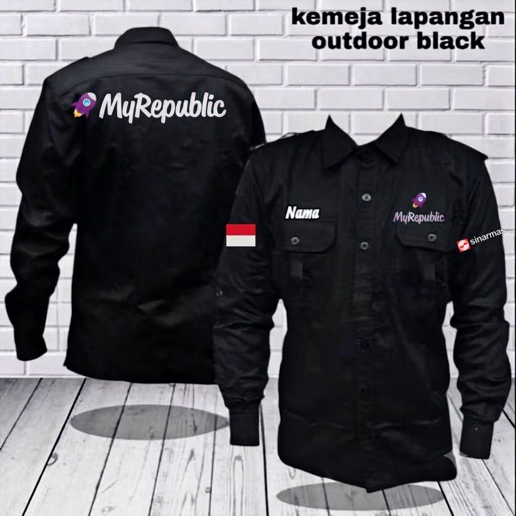 kemeja MyRepublicID baju my republic pdh mora republic navy