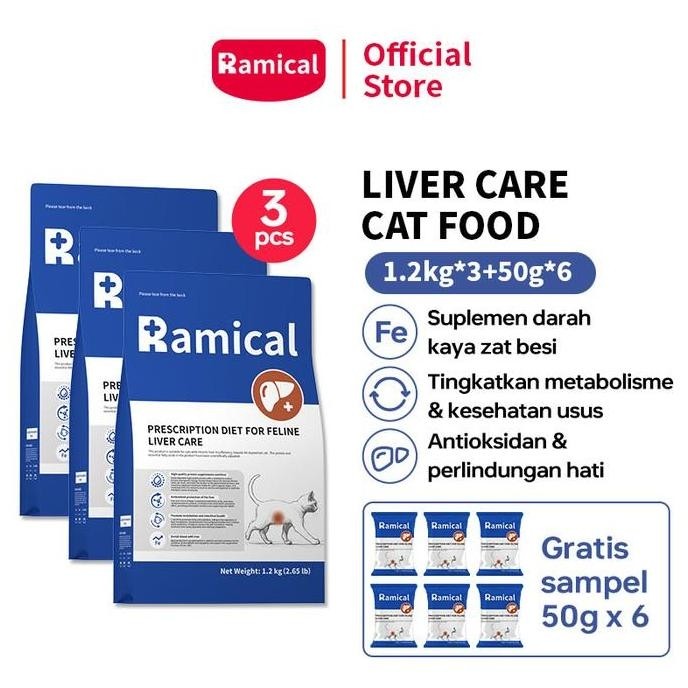 Terbaik Ramical Hepatic Care Dry Cat Food 3.6KG | Liver Support Formula | Makanan Kucing Kering Form