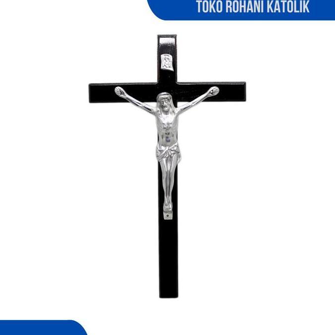 SALIB DINDING KATOLIK 40 CM (SILVER) / SALIB DINDING BESAR / SALIB GANTUNG / SALIB KAYU KATOLIK