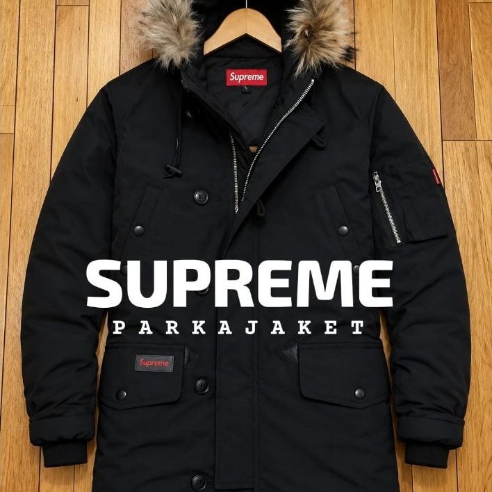 Jaket parka supreme big size jaket bulu second branded