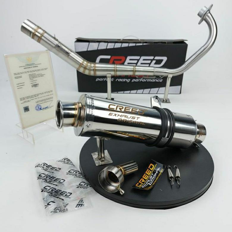 Eksklusif 100% Ori Knalpot Racing Creed Exhaust Utk Satria Fu/Vixion/Jupiter Mx135/Sonic/Cb150R/Cbr 