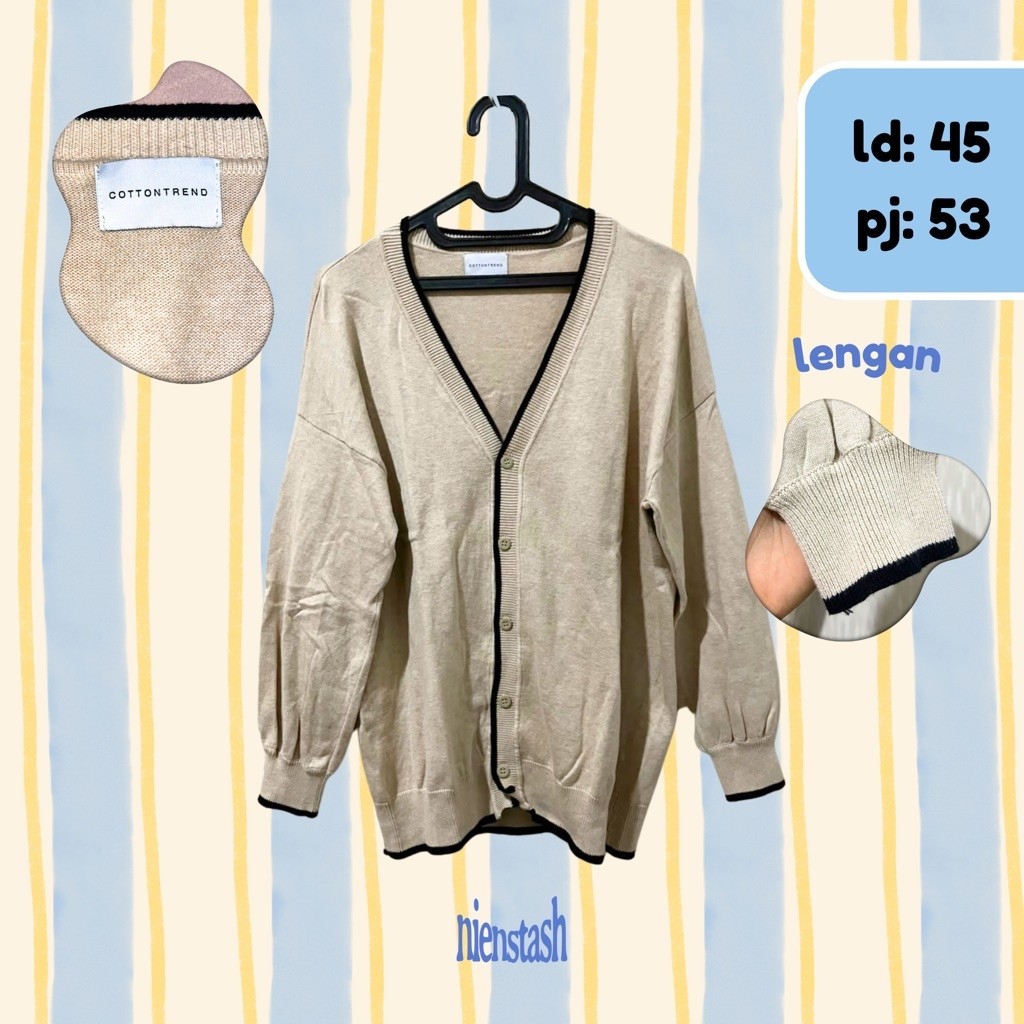 Preloved Cardigan Cottontrend Polos Wanita