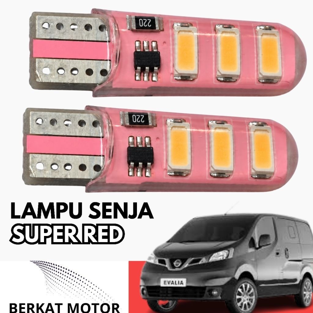 Lampu Senja Dajjal Evalia Warna Merah 21Watt 12v Isi 2pcs Socket T10 PnP Nissan