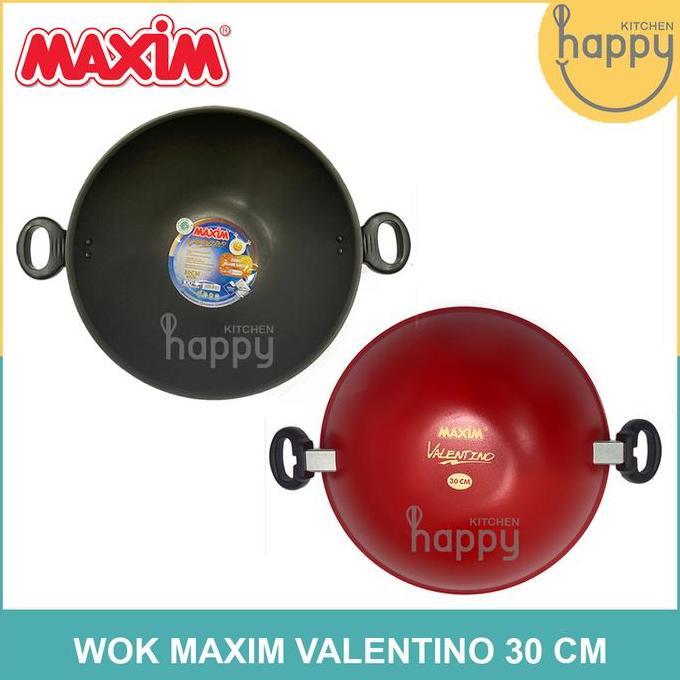 Wok Maxim Teflon 30 CM Panci Wajan Goreng Maxim Anti Lengket
