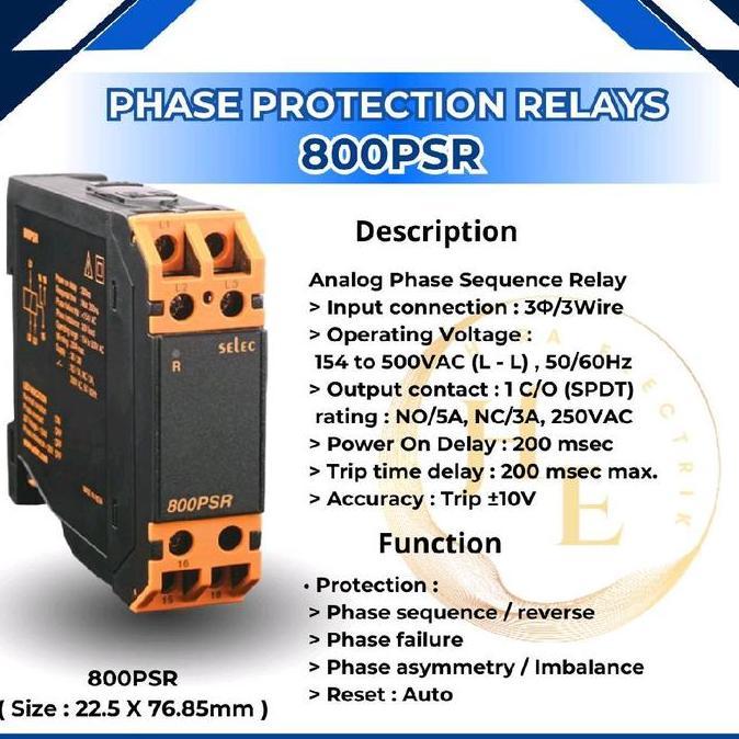 Pilihan - Analog Phase Sequence Relay 800Psr Selec Pfr
