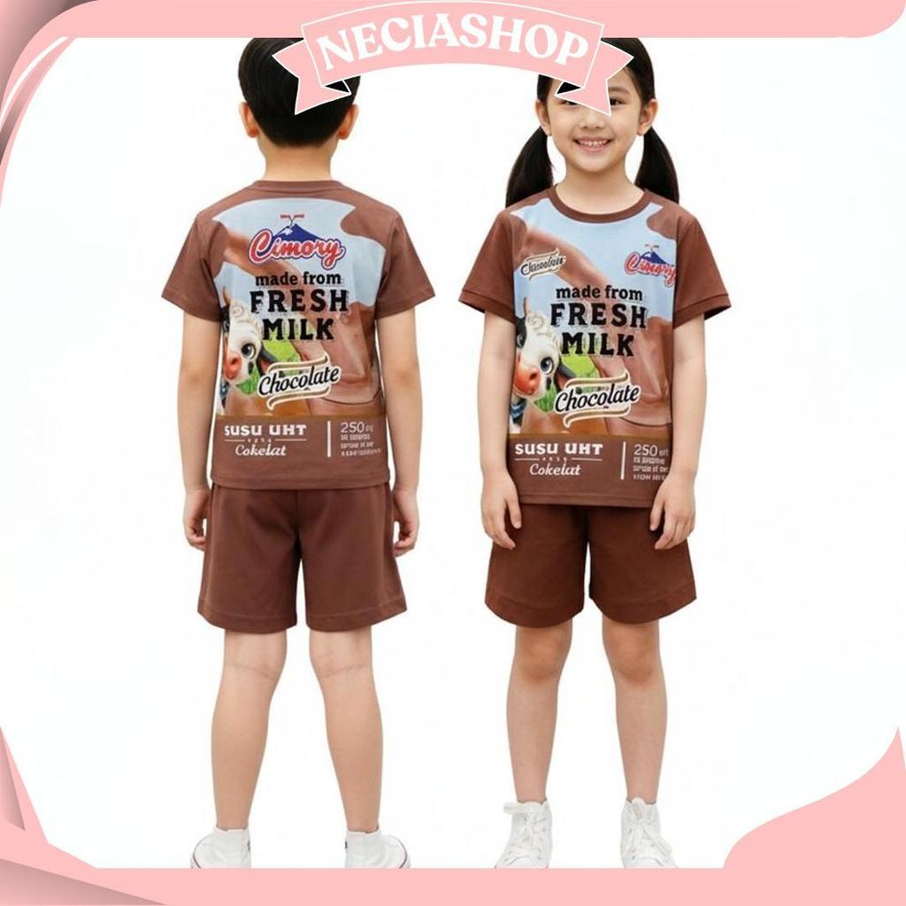 Setelan Baju Anak Laki-Laki Dan Perempuan Unisex 1-8 Tahun Motif Viral Indomi Chitato Ultramild Soto
