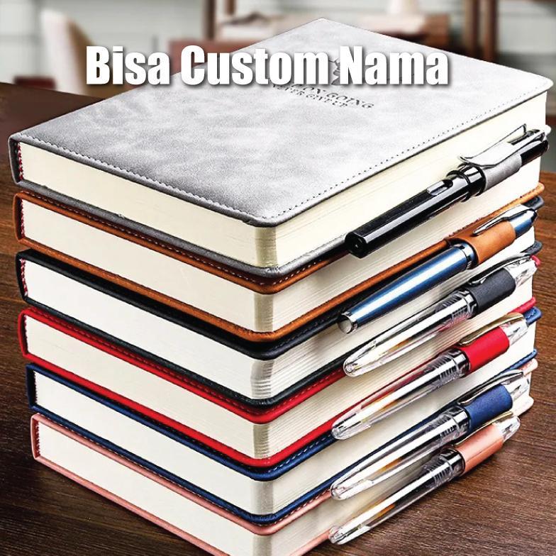 [ JUBI ] Buku Catatan Tebal 360 Halaman Jurnal Harian Cover Kulit untuk Bisnis Harian Kantor Kuliah 