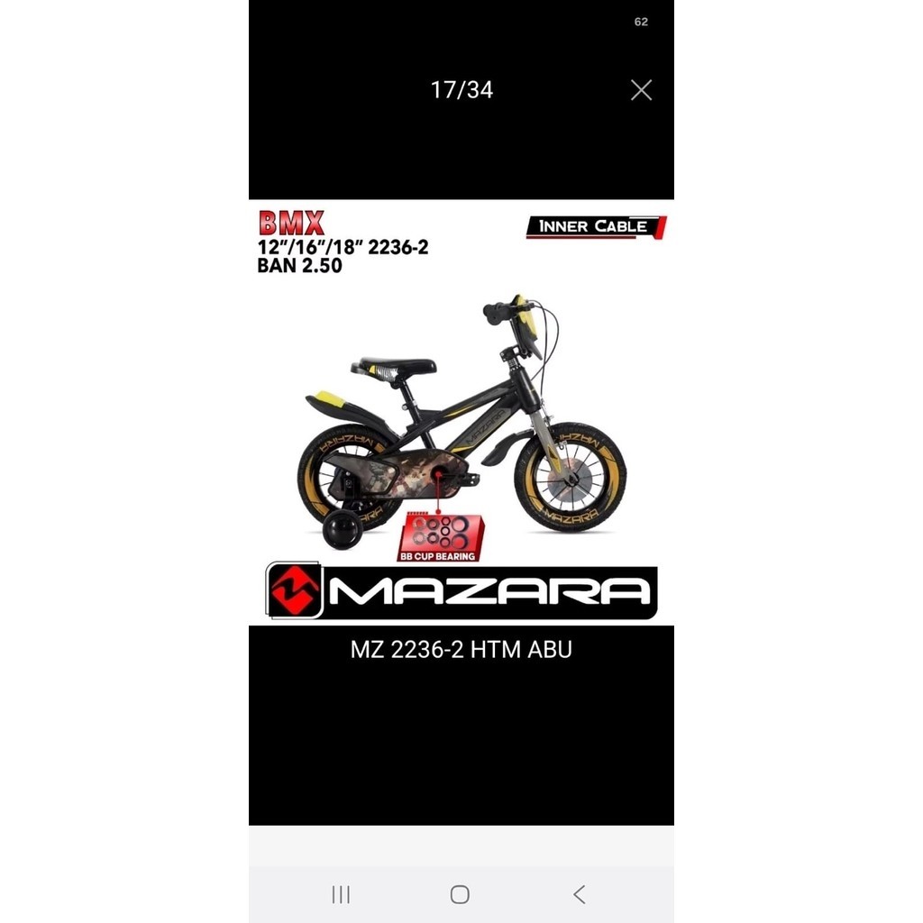 Sepeda bmx 16inch Mazara by Pacific (Instant Kurir)