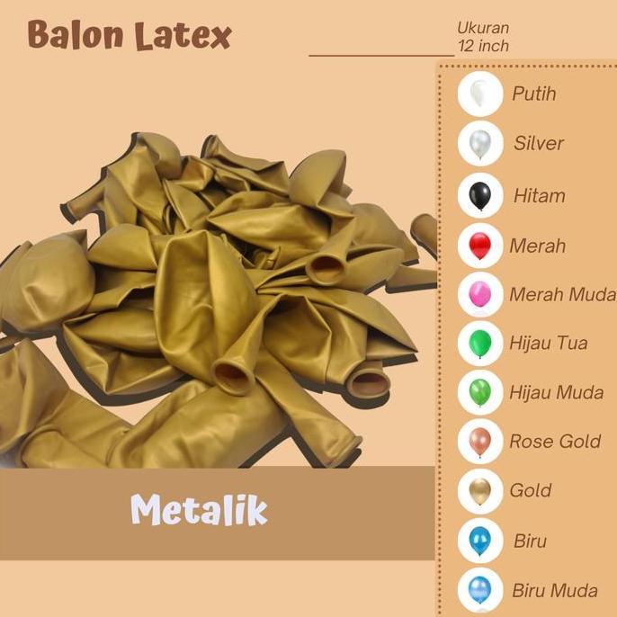 Paket Balon Confetti Metalik 60 Pcs Gold / Bucket Balon