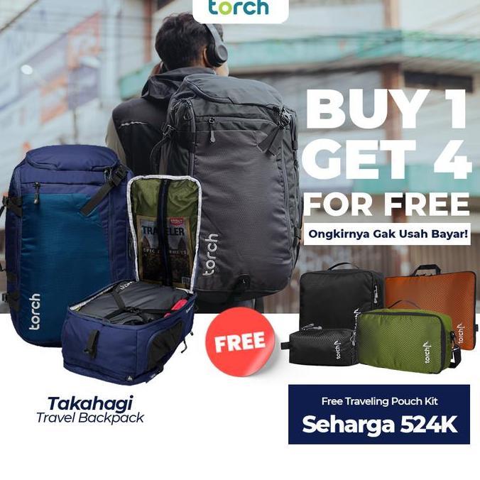 TERLARIS TORCH BUNDLING SPECIAL TAKAHAGI TRAVEL BACKPACK FREE 4 PACKING SYSTEM