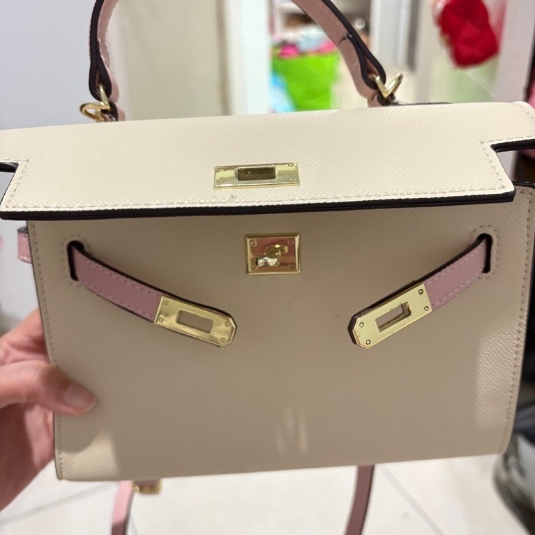 Jims Honey Bag top handle ala hermes dua warna pink cream kondisi masih bagus bgt cakep jarang dipak