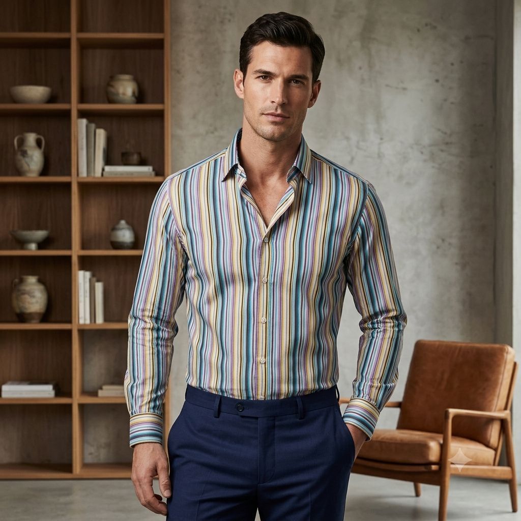 Etro Milano Striped Multicolor Longsleeve Shirt