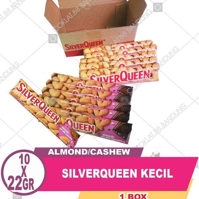 SilverQueen Mini 22gr 1 Box Isi 10 Pcs Coklat Mede Almond Mix Rasa Untuk Hampers Parcel