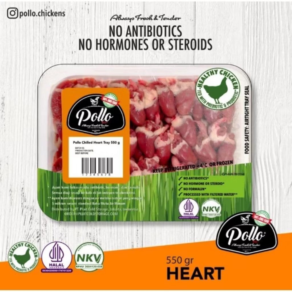 pollo heart 550g - Jantung Ayam Probiotik Pollo