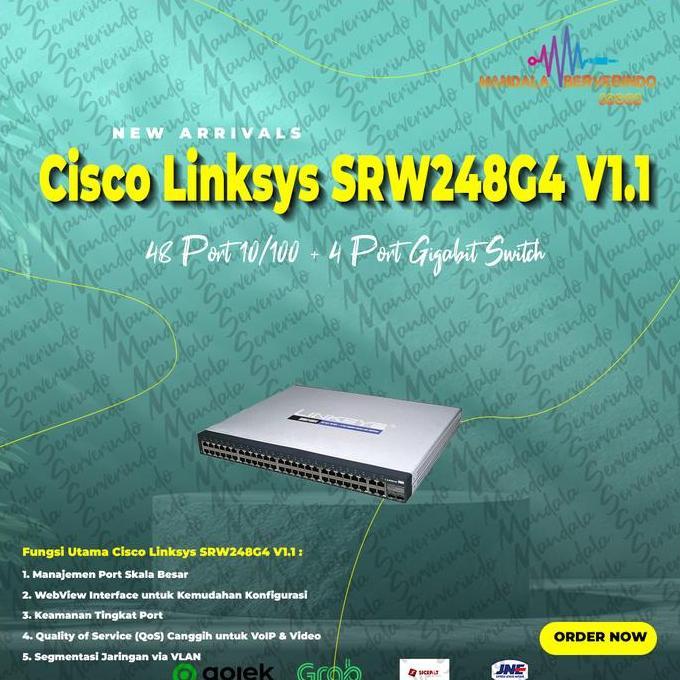 Cisco Linksys SRW248G4 V1.1 48 Port 10/100 + 4  Port Gigabit Switch
