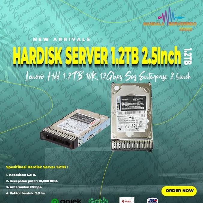Lenovo Hdd 1.2TB 10K 12Gbps Sas Enterprise  PN : 00WG700 FRU: 00WG701 Hardisk Server IBM LENOVO 2.5i