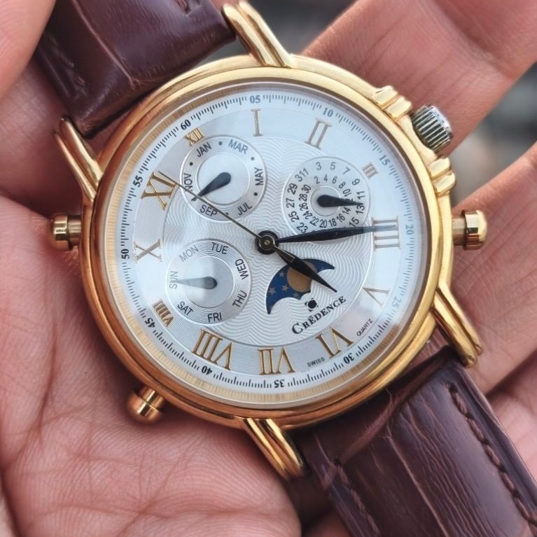 Credence Men's Quartz Watch Moonphase Swiss made - Extreme Rare