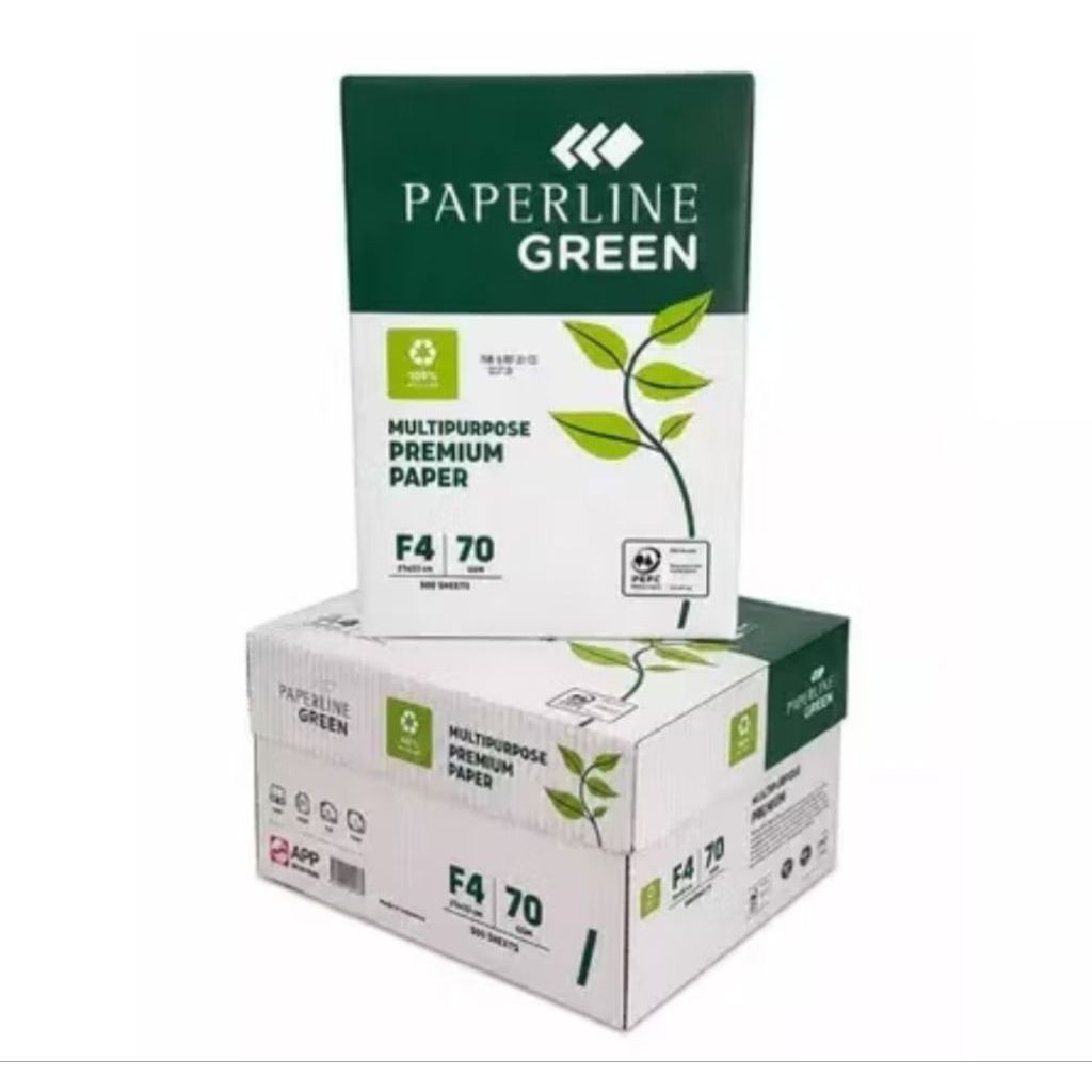 Kertas HVS PAPERLINE GREEN F4 70gsm 1rim(FOLIO)