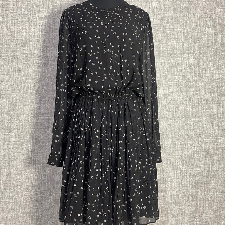 midi dress lengan panjang bahan sifon Romi Story