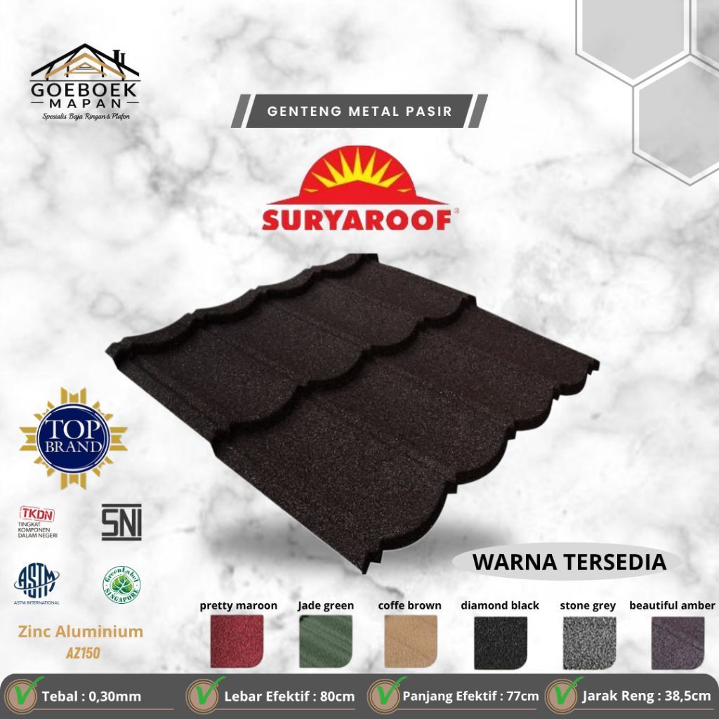 Genteng Metal Pasir Surya Roof 0,30mm