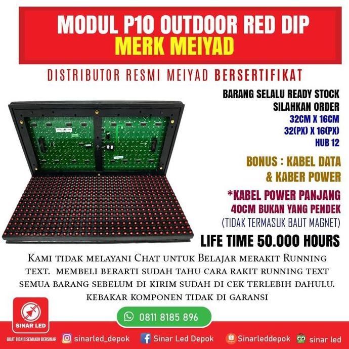 Module Led Panel P10 Red Dip Outdoor