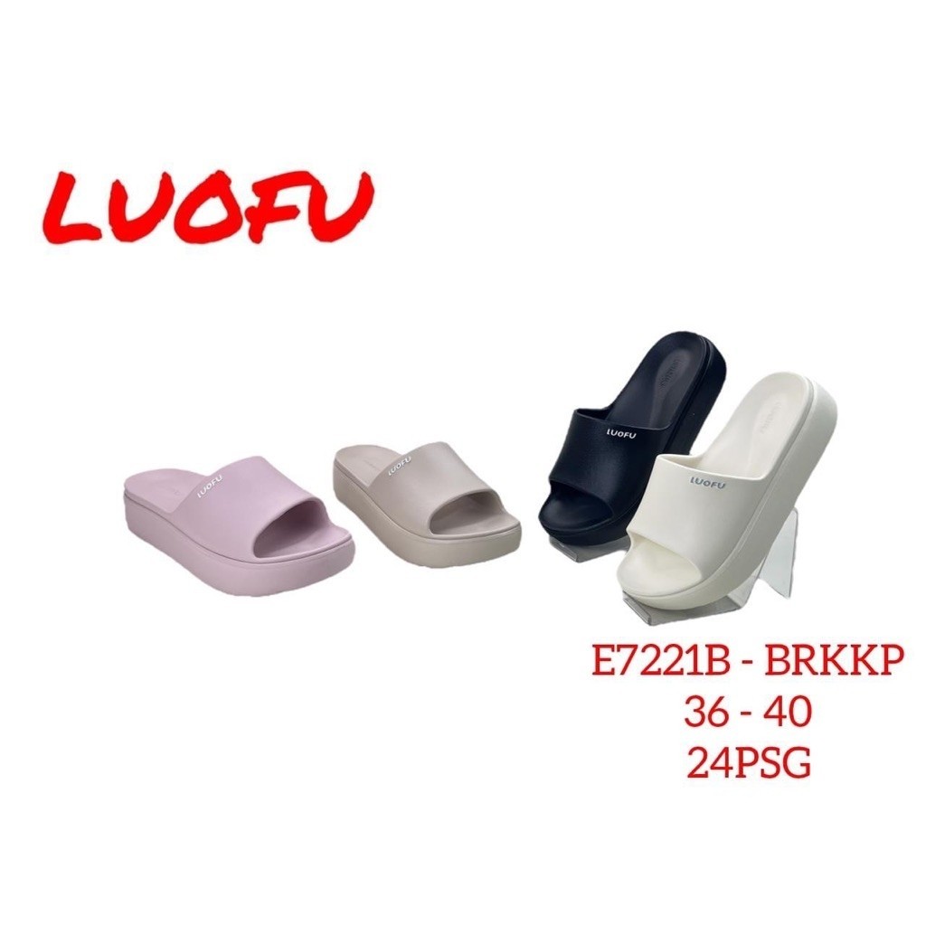 LUOFU - SANDAL LUOFU WANITA WEDGES 5cm - SANDAL SELOP LUOFU WANITA