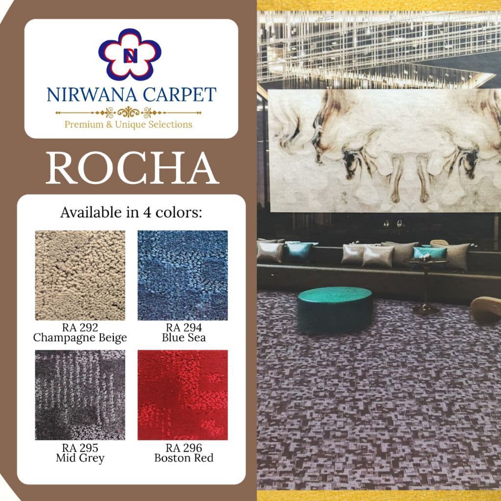 Karpet Meteran Rocha Lebar 4 meter / Karpet Lantai, Hotel, Kantor, Pameran, Pernikahan, Mushola, Mas