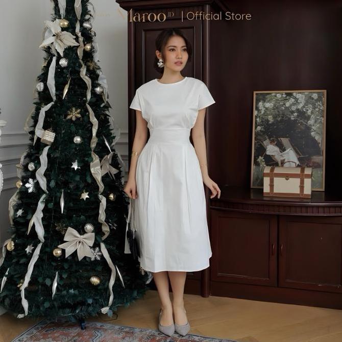 Well- Maroo - Selena Dress/Dress Natal/Dress Imlek/Dress Putih/Dress / Dress Natal