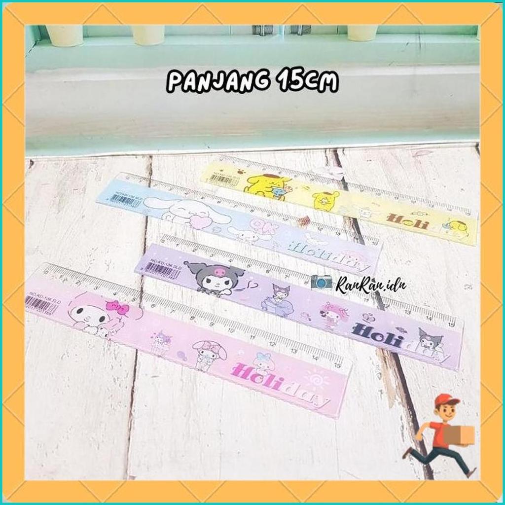Kotak Pensil Plushy Sanrio Tangan Kuromi Pom Purin Cinnamoroll My Melody Tempat Pensil 6.6