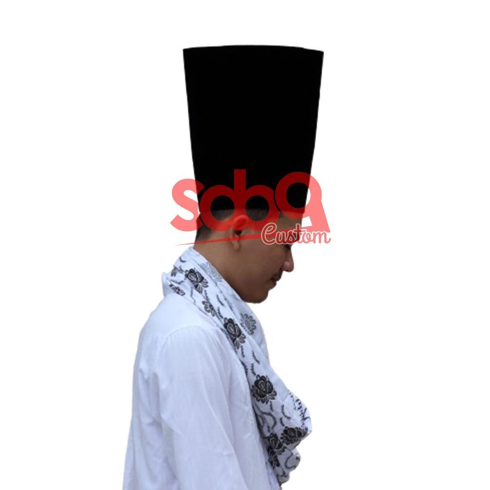Songkok Hitam Tinggi 20 30 50 cm - Kopiah Songkok Peci Nasional Presiden - Songkok Tinggi 20 30 50cm