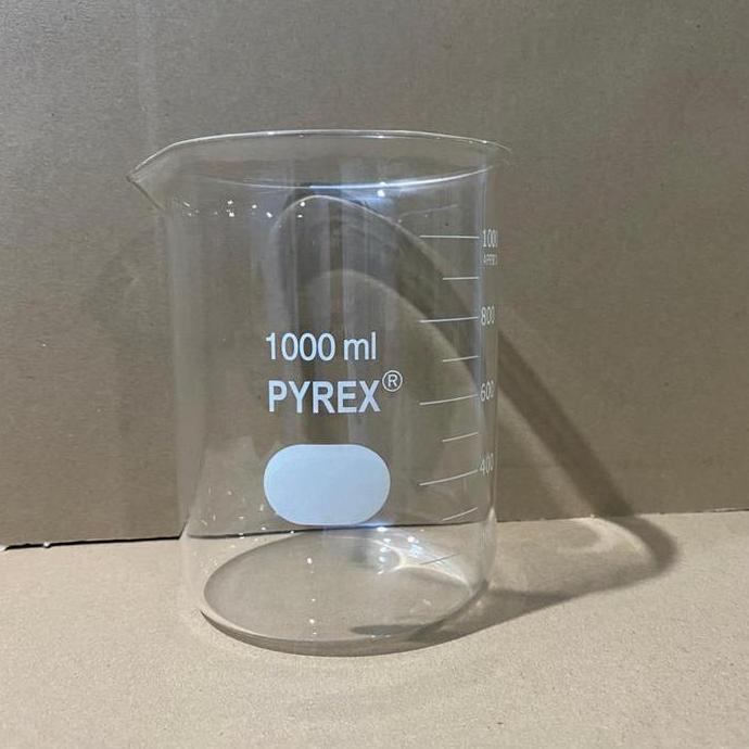 Beaker Glass / Gelas Kimia / Gelas Piala  Cap 1000 ml / 1 L, PYREX Cina, Borosilicate