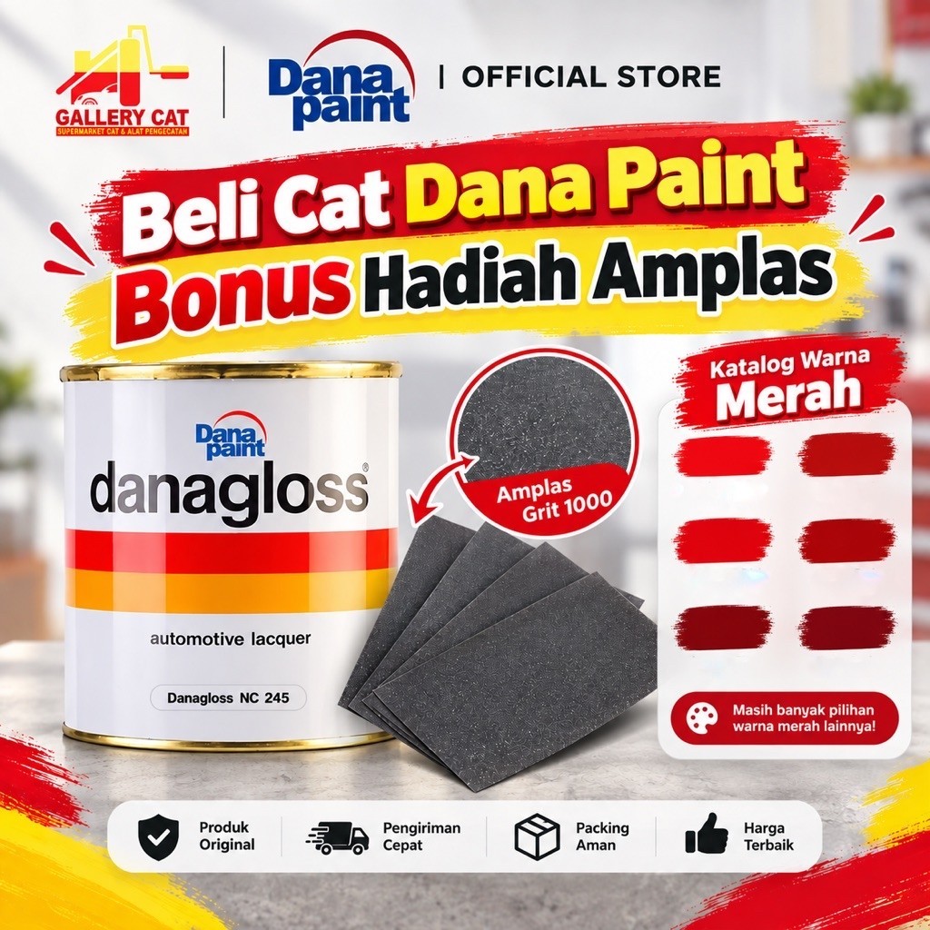 [OFFICIAL STORE] CAT DANAGLOSS NC SOLID WARNA MERAH 1 LITER