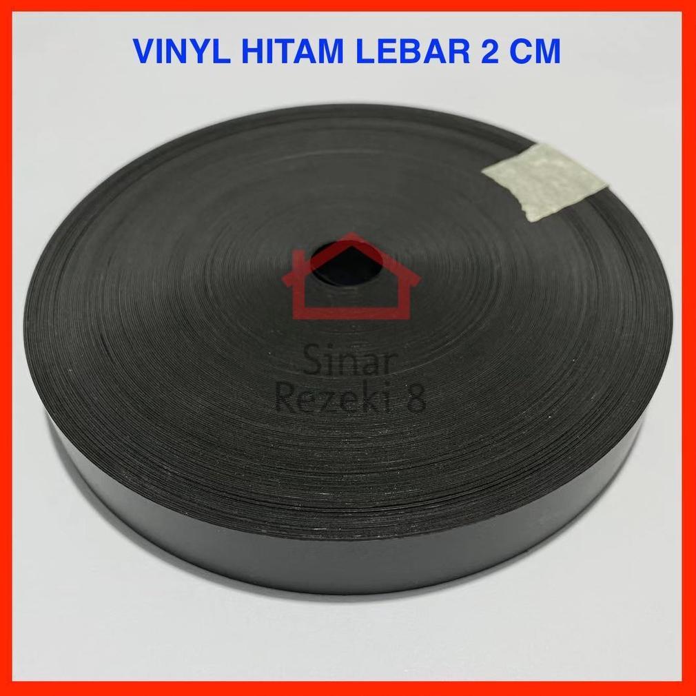 GROSIR 20 mm Edging HITAM 200 METER / Vinil Vynil Dof Dop PVC Edging taco Plimir Roll Vinyl