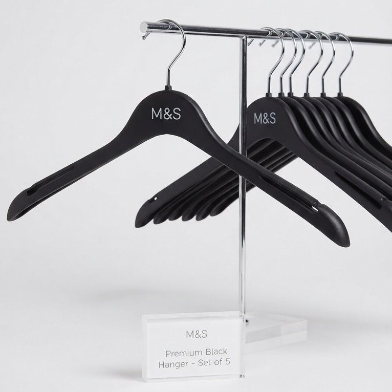 12 Pcs Hanger Baju Plastik Tebal Hitam