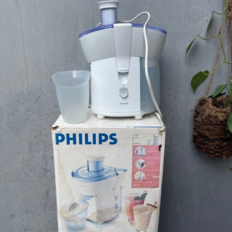 Philips Juicer HR1821 220W Original Preloved + Gelas & Box