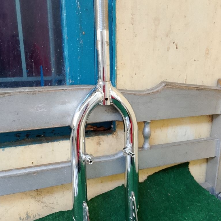 Fork garpu depan sepeda bmx uk 20 silver chrome GT stock lawas Fork shock depan sepeda anak bmx GT k