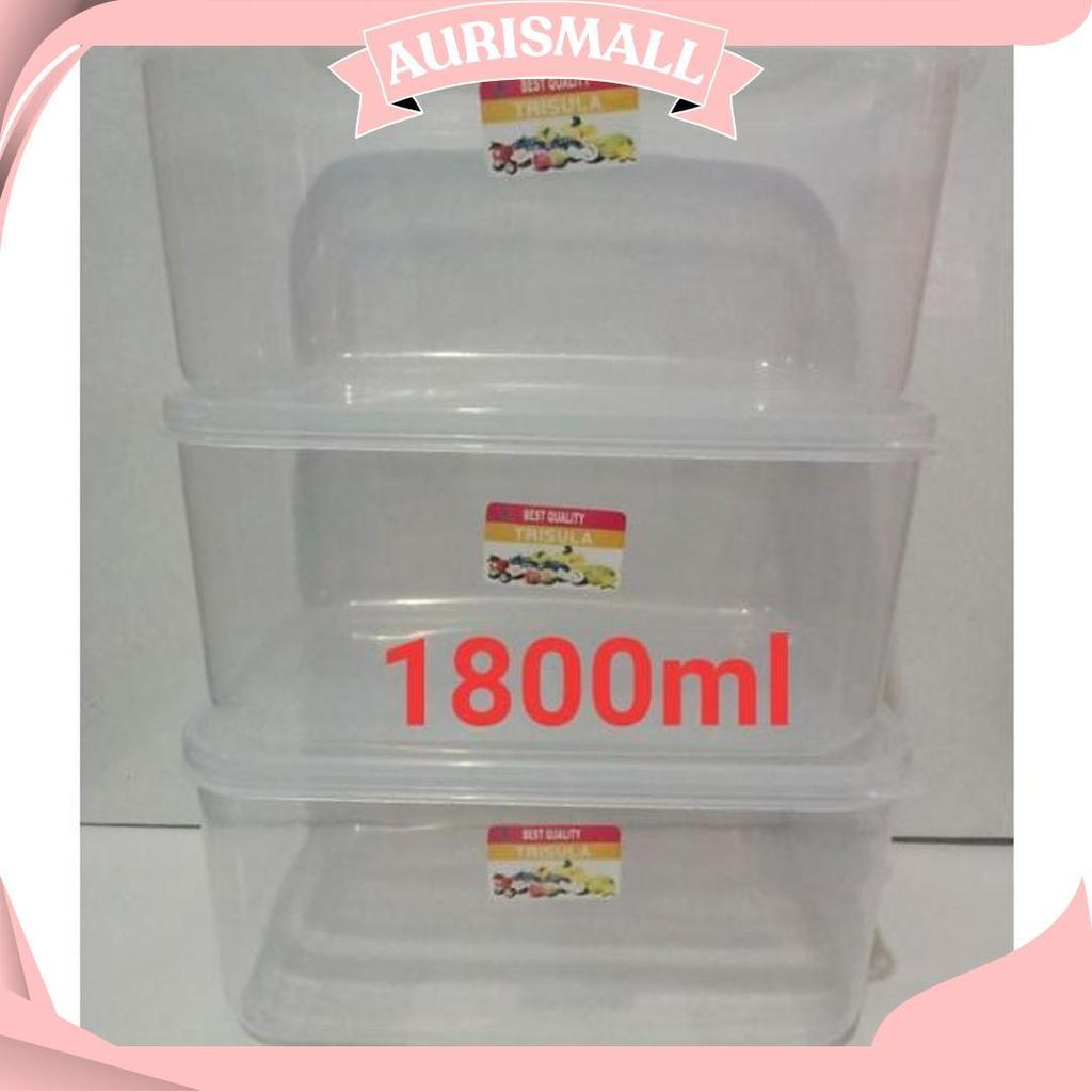 Toples Segi Plastik Bening 1800ml Kotak Makanan Sale
