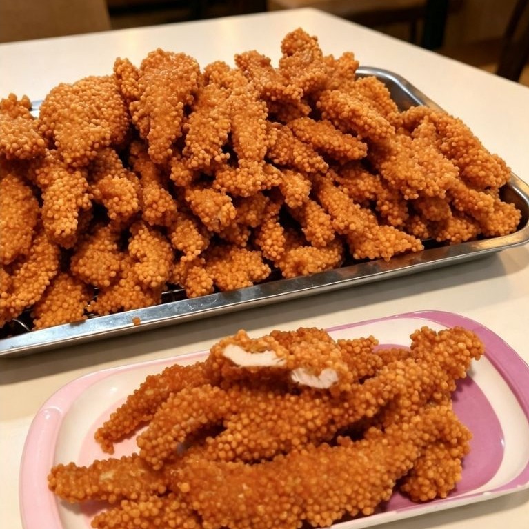 chicken strip bubble crumb, ayam crumble 250g Frozen