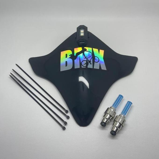 PAKET VISOR SEPEDA BMX + STIKER HOLOGRAM BMX + LAMPU TEMPEL + LAMPU TUTUP PENTIL NYALA