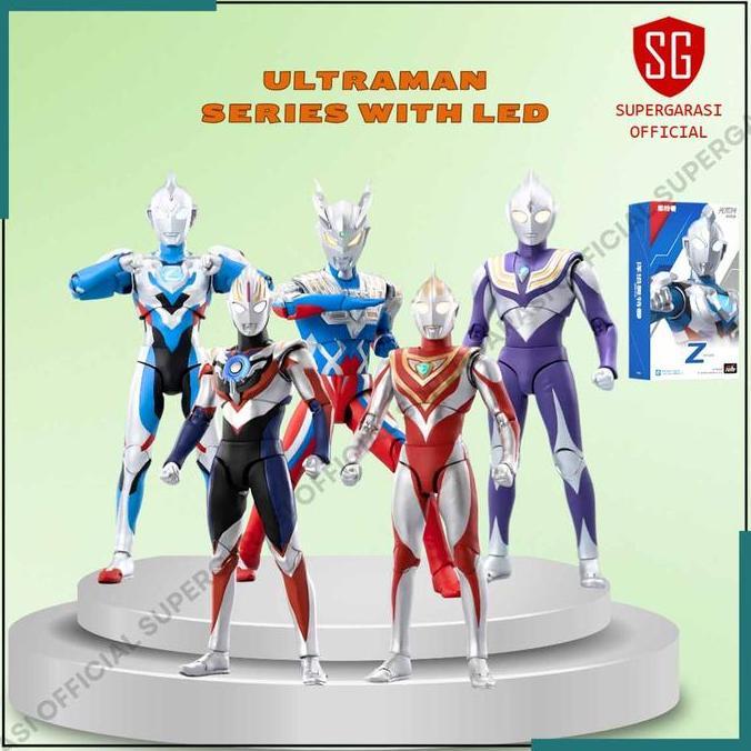 Ultraman gaia orb zero zeta tiga zd toys action figure mainan pajangan ada stand base