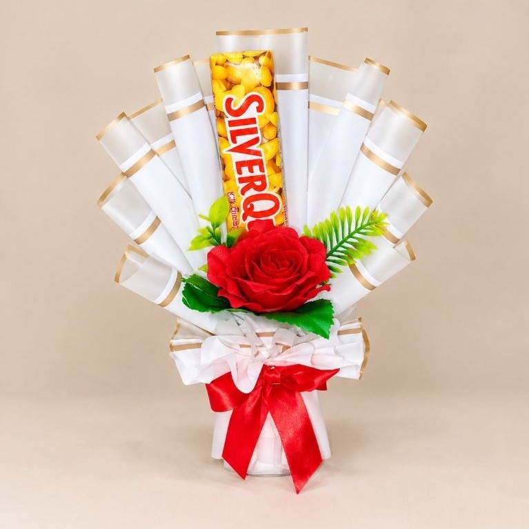 Bouquet Snack SilverQueen 1 Coklat | Buket Cokelat Mini | Kado Ulang Tahun Wisuda Anniversary