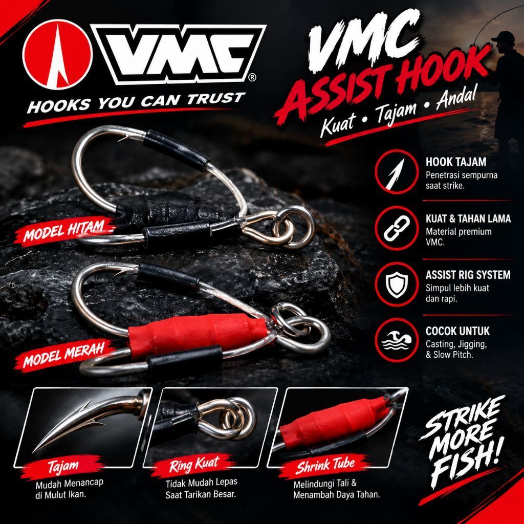 PROMO DOUBLE HOOK MURAH JF JUMP FROG DOUBLE HOOK VMC