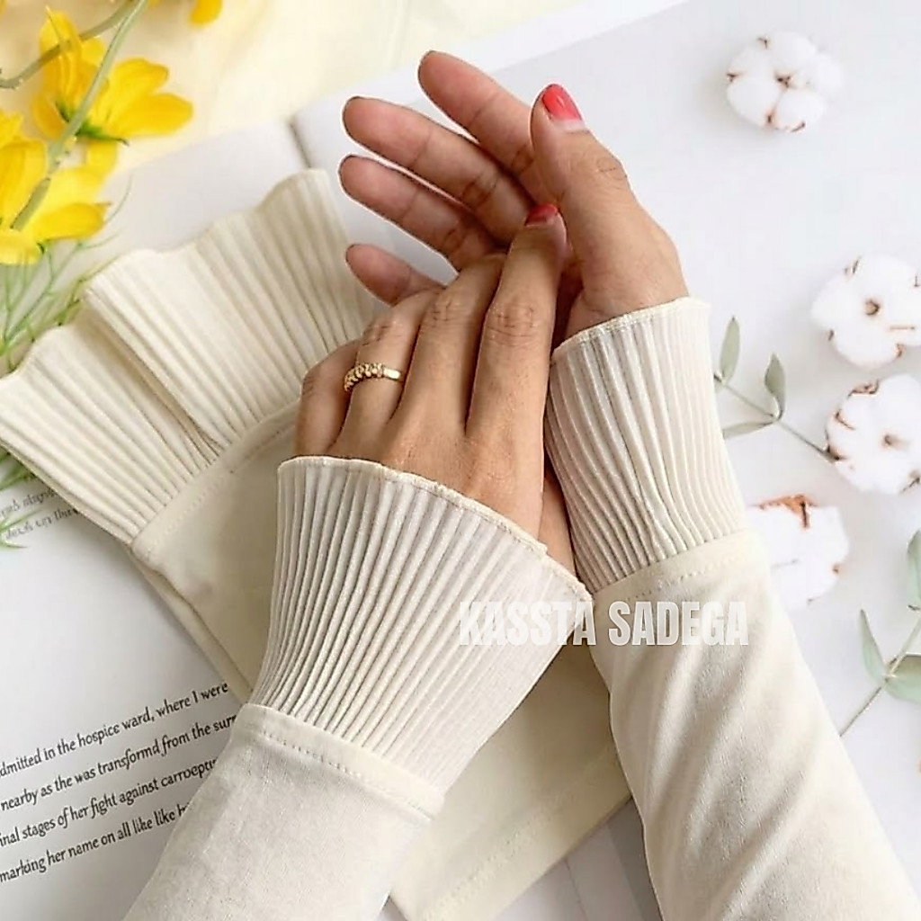 GARANSI HANDSOCK QUEEN RUFFLE / HANDSOCK RENDA PLISKET / MANSET TANGAN RENDA PLISKET/ HANDSOCK