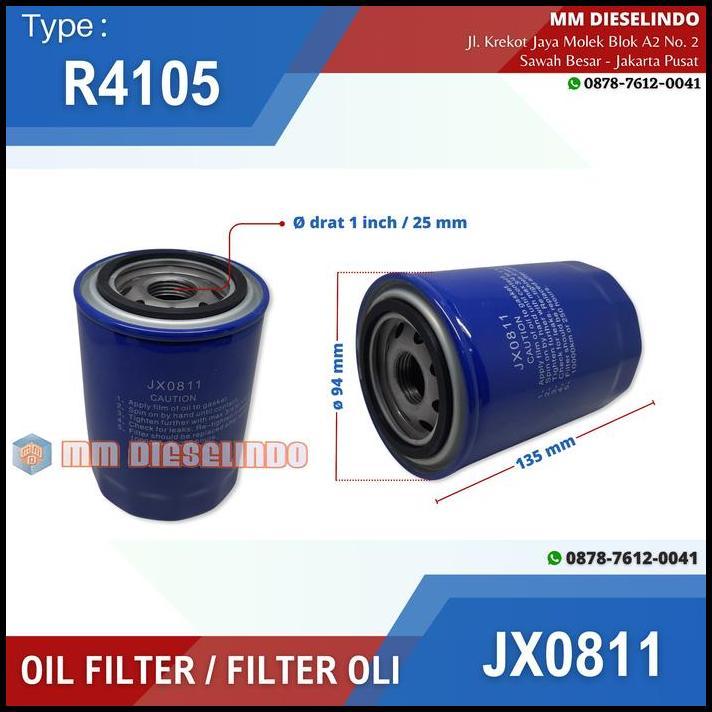 BEST DEAL JX0811 OIL FILTER - FILTER OLI R4105 SARINGAN OLI 4105 JX0811A WEIFANG 