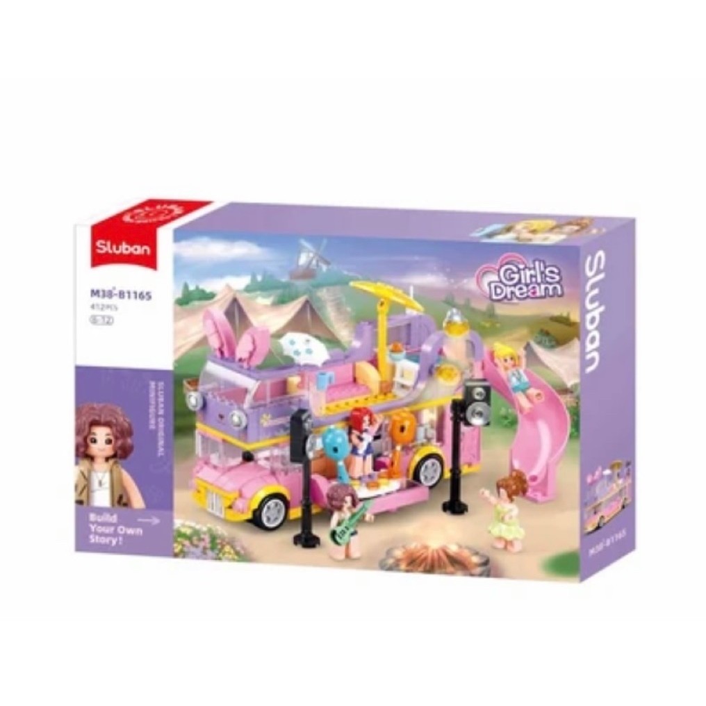 Sluban Set 412 Pcs Girls Dream Music Rv M38-B1165 - Pink/Ungu