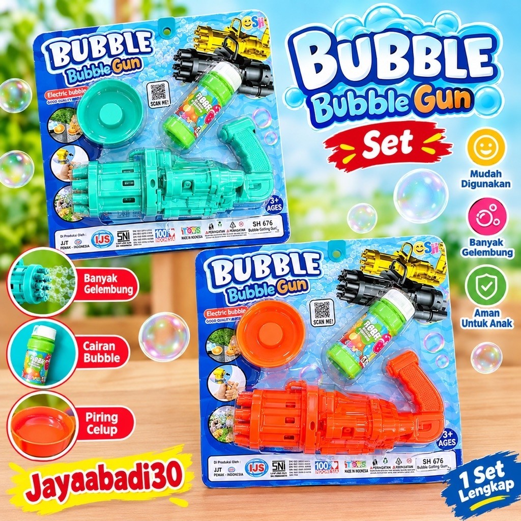 SH 676 - Mainan Pistol Air Sabun Bubble Gatling Gun SH676